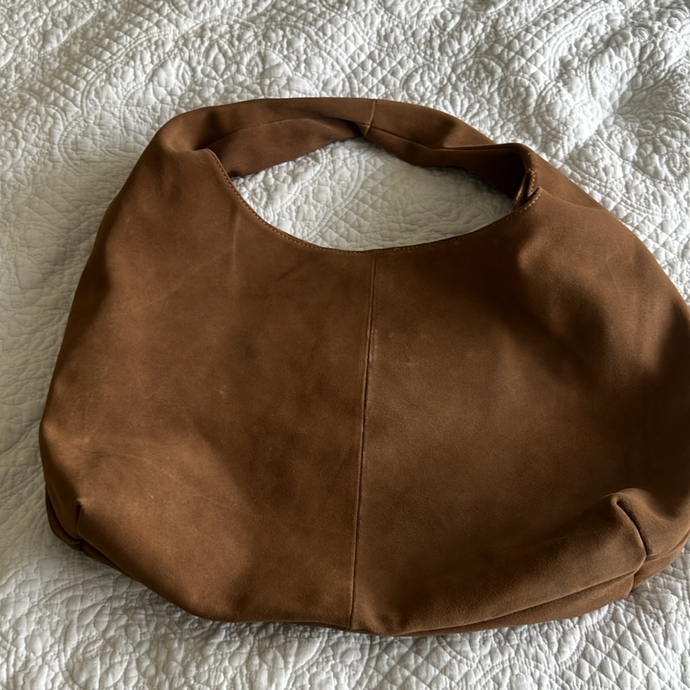 Tan Suede Shoulder Bag - Picture 5 of 12